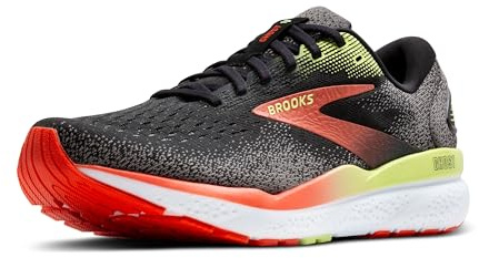 Brooks Ghost 16, Sneaker herr, 45.5 EU, Black Mandarin Red Green, 45.5 EU