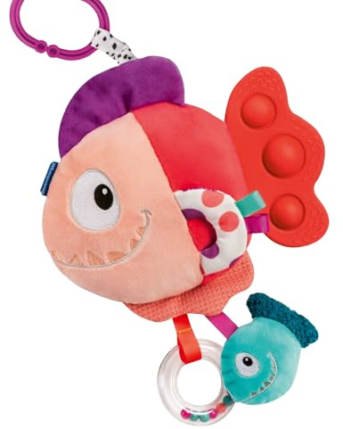Ravensburger 4871 Play+ Pop-it Piranha (rot), Kuscheltier mit vielen Spieleffekten, Baby-Spielzeug ab 0 Monaten