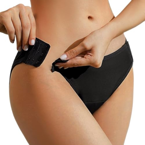 Mittelhohe Periodenhöschen Für Starke Blutung – Damen,Elastisch,Mit Dreireihigem Knopf,Saugfähig,Auslaufsicher,Menstruationsunterwäsche,Slips,4-Lagige Menstruationshose Aus Baumwolle Gegen Seitli