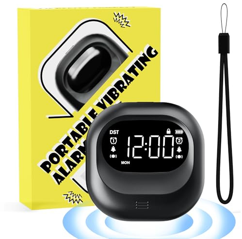 Wecker Laut für Tiefschläfer | Vibrationswecker unter dem Kopfkissen | Kabellos Wecker Digital | 2 Weckzeiten & 3 Alarmmodi | Einstellbare Vibration | Tragbare Digital Uhr | Für Reisen Kinder Senioren