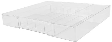 Hohopeti Erweiterbarer Küchen-schubladenorganizer Aus Transparentem Acryl Mit Verstellbaren Fächern Für Besteck Silberbesteck Utensilienaufbewahrung Multifunktional Für Küche Bad Und Schlaf