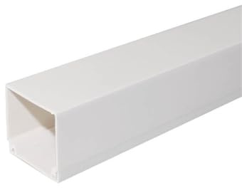 Canaleta eléctrica Blanca de 2m, a Tornillo, 60x40mm, Ideal para organizar Cables y Proteger instalaciones eléctricas.