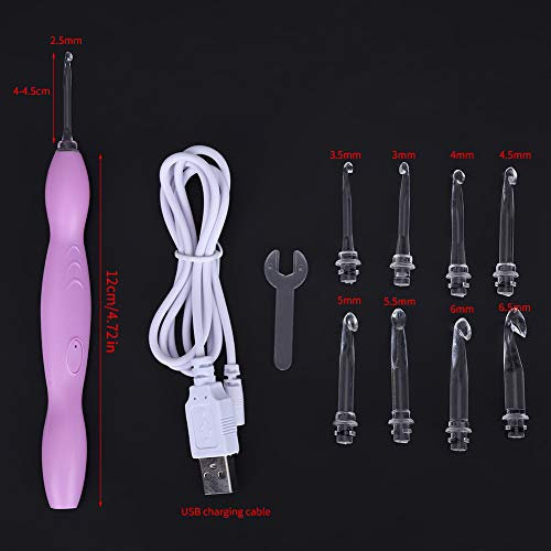 Leuchtendes Häkelnadel-Set, LED-Stricknadeln mit Etui, 9-in-1-USB-wiederaufladbares LED-beleuchtetes Häkelnadel-Set, Leuchtende Häkelnadeln, Nadeln, Handgewebtes Nähwerkzeug-Set