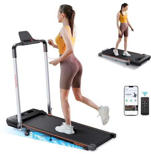 homeTro Cinta de Correr Plegable 7% Inclinación,3.0 HP Cinta de Andar para Caminar el Hogar Debajo del Escritorio, 1-12 km/h,Magnético Silencio Control Remoto,120 KG