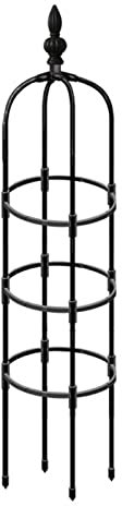 Treillis pour grimpantes en plein air - Tour de jardin - Grille d'obélisque en métal résistant à la rouille - Support d'escalade pour fleurs d'intérieur en plein air - Fleurs de légumes et