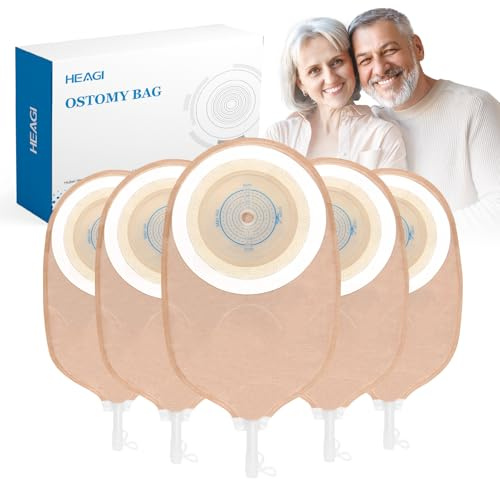 30 PCS Urostomy Bag Urostomy Supplies, One-Piece Drainable Urostomy Pouch with Measure Card for Colostomy Ileostomy Stoma Care, Cut-to-Fit, 45 mm Max