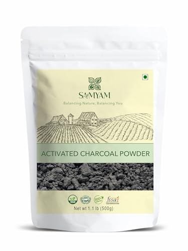SAMYAM Food Grade Activated Charcoal Powder from Coconut Shells, 500g (1.1 lb) | Detox, Teeth Whitening, Soap Making