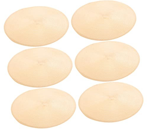 BEBEMOKO 6pezzi Tovagliette Rotonde Plastica Intrecciata Da Facili Da Pulire Per Decorare e Feste