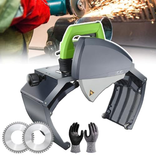 pedenencelia Tagliatubi Elettrico Automatico, Taglierina Elettrica per Tubi di Diametro 0,59-8,66/2,95-15,74 Pollici con Lama in Lega da 2x5,5 Pollici di Diametro, 5 velocità Regolabili,0.59-8.66in
