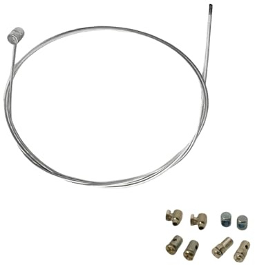 FortuneGlobe Câble d'embrayage 1.3MØ2mm Universel, avec Serre-Câbles, Compatible avec Motos, Quads et Tondeuses, Kit de Réparation Durable et Polyvalent Pièce Essentielle pour des