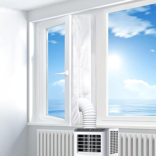Window Sealing for Mobile Air Conditioners, Waterproof White Air Conditioner Window Seal Used for Hot Air Stop, Works with Portable Air Conditioner and Tumble Dryer (500cm)