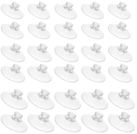 30PCS Suction Cup Hooks, Small Rubber Suction Cups for Glass, Strong Adhesive Sucker Holder for Home Kitchen Bathroom Organization Christmas Decoration Window (3 Sizes: 2, 2.5, 3cm)