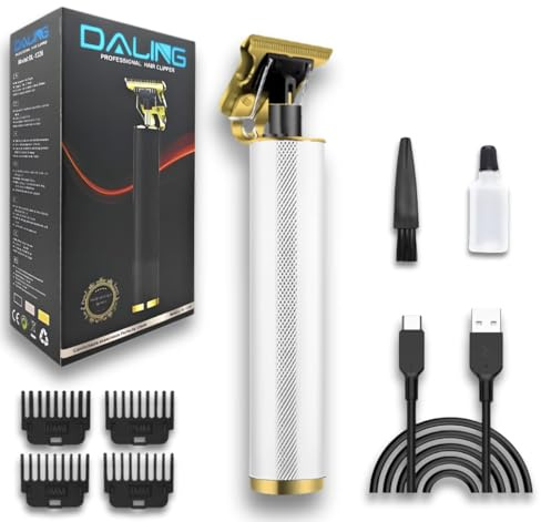 Cortadora de pelo profesional y afeitadora hombre. Maquina de pelar y maquina afeitar electrica. Afeitadora corporal hombre cortapelo y maquina barba. Maquinilla con peines y aceite (simple-gris)