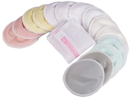 FRCOLOR 14 Pièces Lot De Coussinets Allaitement Lavables Anti-galactorrhée à Couches Forme De Bol Pour Soutien Respirants Et Absorbants