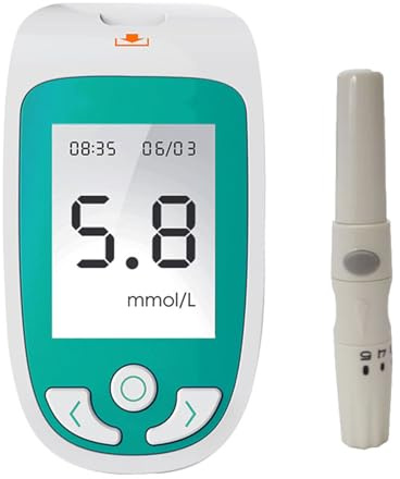 Misuratore di glicemia 3 in 1, kit per analisi del sangue domiciliare, analizzatore di colesterolo per acido urico e glucosio nel sangue con 50 strisce reattive per zucchero nel sangue +25 acido uric