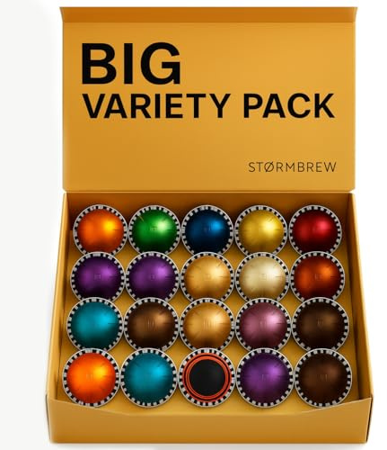Nespresso Vertuo Line Coffee Capsules Starter Pack (Pack of 20 Pods) - Variety Selection Box