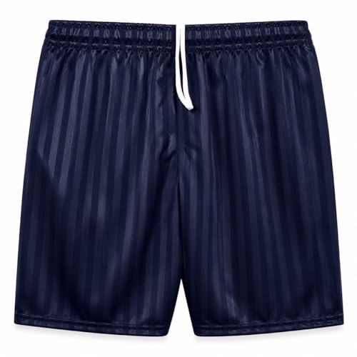 reshmena® Kids Football Shorts Unisex Athletic Shorts Junior Boys Running Gym Fitness Shorts Shadow Stripe PE Shorts Uniform Lightweight Children Shorts 13 Yrs Navy