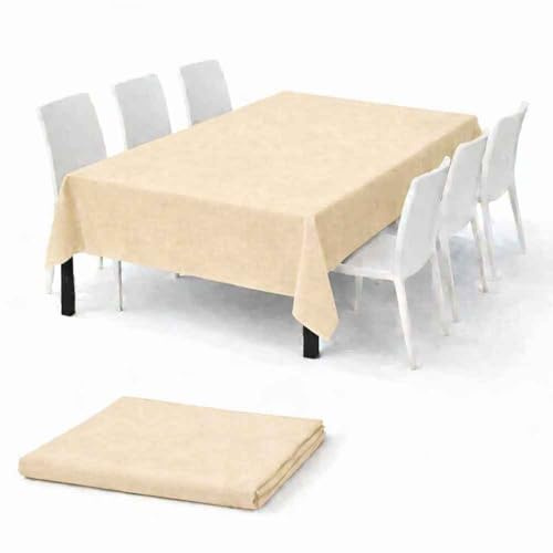 Tovaglia Monouso 150x240cm in TNT Effetto Tessuto – Impermeabile e Antistrappo – Contatto Alimentare – Ideale per Feste Compleanni e Buffet – Made in Italy – 1 Pezzo in Blister – Colore (Sabbia)