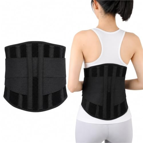 Faja Lumbar para Hombre y Mujer Soporte para Dolor de Espalda Alivio de Ciática Hernia Discal Escoliosis Cinturón de Sujeción Ajustable Transpirable y Elástico