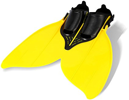 4 Color – Aletas sirena aletas Monolith de aletas para niños o adolescente nadar Entrenamiento, Gelb und Schwarz