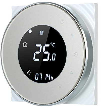 Decdeal Wi-FI - Termostato programable con termostato de Ambiente Inteligente inalámbrico con Pantalla LCD táctil, Color Negro