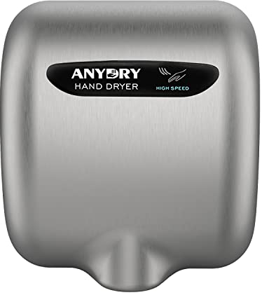 AIKE AK2800B ECO Händetrockner - elektrisch, aus gebürstetem Edelstahl mit Sensorautomatik und HEPA-Filter, 10–15 Sekunden Trocknung, umweltfreundlich und effizient