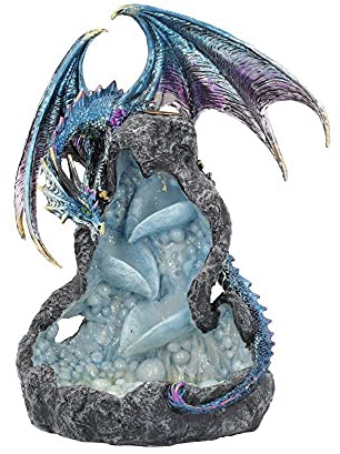 Nemesis Now Dragons Intrigue Räucherstäbchenhalter, Rückfluss, 21,5 cm, Blau