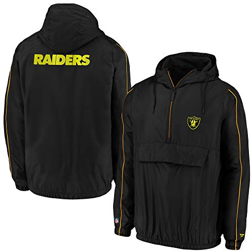 Fanatics NFL Las Vegas Raiders 1/4-Zip Jacke Windbreaker Hoody Iconic Kaputzenjacke (XXL)