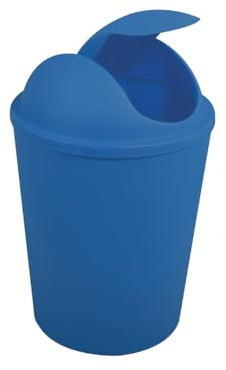 MSV Mülleimer AKO 5,5 l mit Klappdeckel Marineblau, Blue