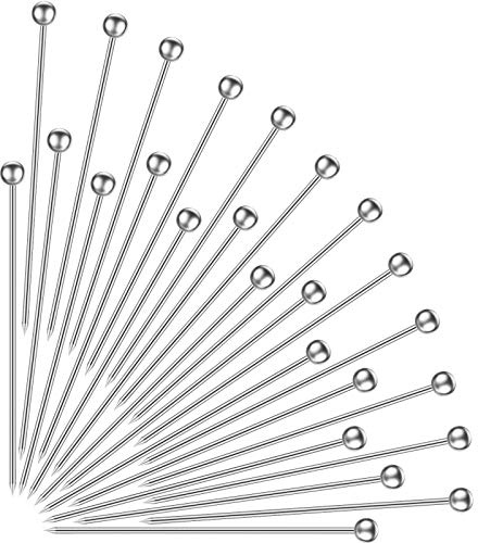60 Pieces Cocktail Picks Stainless Steel Cocktail Skewers Set Reusable Metal Martini Picks 4.3 Inches Sandwich Appetizer Toothpicks for Party Home Bar