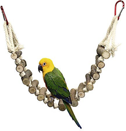 Ototon Vogelspielzeug aus Naturholz, Schaukel zum Aufhängen, Dekoration für Papageien, kleine Tiere