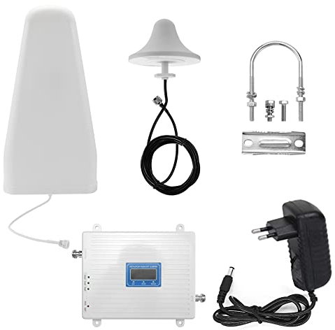 Geevorks Amplificador Cobertura Móvil 2G 3G 4G LTE Amplificador de Señal 900 1800 2100 MHz Kit de Repetidor Inteligente para Zonas Rurales de Mala Cobertura