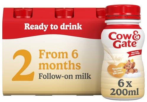 Cow & Gate 2 Follow On Baby Milk Ready to Use Liquid Formula, 6-12 Months, 6x200 ml