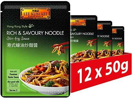 Lee Kum Kee Rich & Savoury Noodle Stir Fry Sauce, Hong Kong Style, 50 g (Pack of 12)