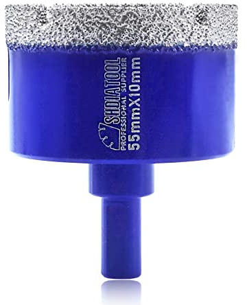 SHDIATOOL Diamant-Bohrkrone 55mm Dreieckschaft-Lochsäge für Porzellan Fliesen Marmor Keramik Granit