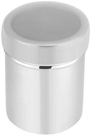 Stainless Steel Powder Shaker, Color Scissor Sugar Shaker with Lid for Coffee Cocoa Dredges, Coffee Sifter Sprinkler Dredgers for Coffee Cappuccino Latte(16 printing templates)
