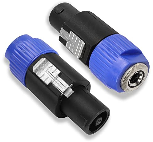 PNGKNYOCN Speakon auf 1/4 Zoll Adapter, NL4FC Lautsprecher Stecker auf 1/4 Zoll TS Buchse Audio Konverter für Lautsprecher, Verstärker, Mixer usw. (2 Stück)