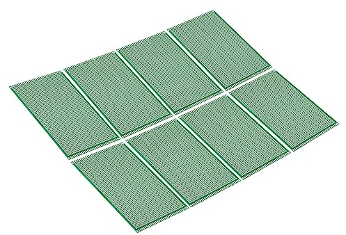 PATIKIL 5.9 x 5.5 PCB Board Circuit, 8 Pcs Prototype Perfboard Solder Boards for DIY Soldering and Electronic Project Circuit Boards Solderable Breadboard, Green
