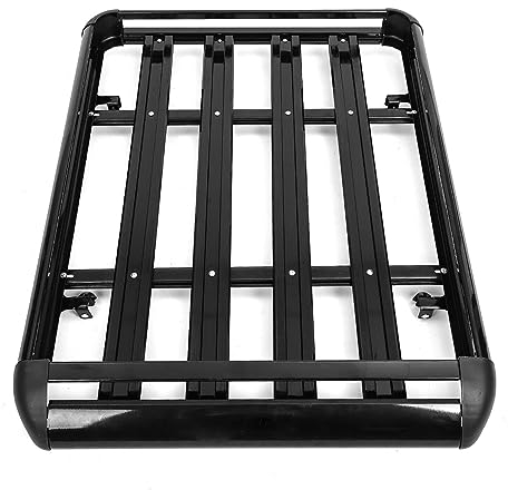 Trintion Roof Rack Basket Tray - Aluminum Luggage Cargo Carrier with Cross Bars & Wind Fairing Rooftop Luggage Holder 127cm Ideal for Cars SUVs and Trucks Black