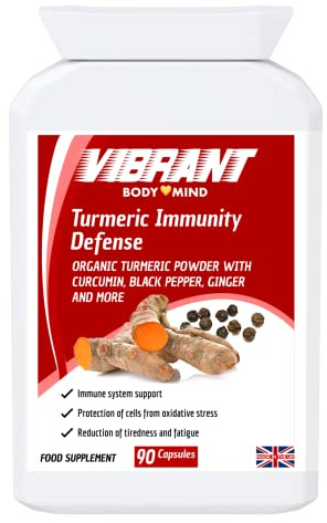 Organic Turmeric Powder Capsules 3300mg - 100 Turmeric Tablets - Organic Turmeric Capsules High Strength and Black Pepper with Curcumin & Ginger