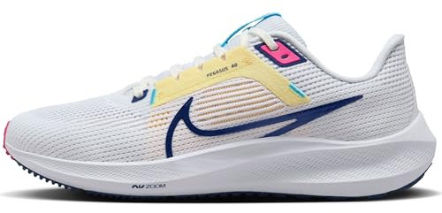 Nike Women W Air Zoom Pegasus 40 Running Shoe, White Deep Royal Blue Photon Dust, 7 UK