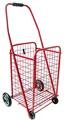 Carro de la Compra,Compras con Rueda Giratoria Compacto, Ligero, Plegable, Multiusos, Compacto, Carro de Compras de Cuatro Ruedas, Carrito de Comestibles/Rojo/17.7 * 12 6 * 34.7 Pulgadas