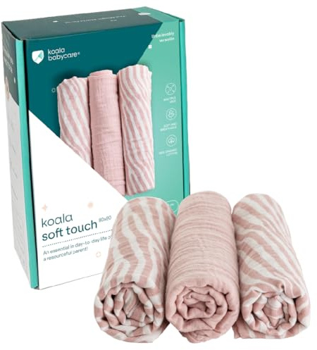 KOALA BABYCARE - Mulltücher Baby 30x30cm aus Weicher Baumwolle - Spucktücher Packung mit 6 Stück - Atmungsaktiv und Saugfähig Ideal zum Reinigen und Trocknen