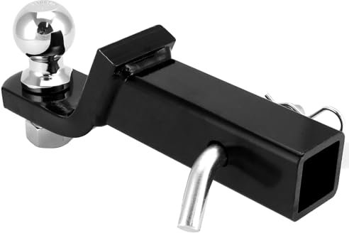 QWORK® Adaptateur attelage remorque pour véhicules US - Abaissé de 50 mm - Capacité de Charge de 2800 kg - Support à Bille de 50 mm - Goupille de 16 mm