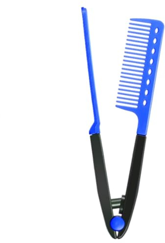 BARAC Peine de pelo Anti-Estática, en Forma V del Pelo Clip Corte Peinado Flequillo Lacio, Herramienta Estilo, para Cabello Salon Peluquería Alisador (Azul)