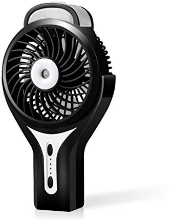 Rudiaoa Pequeño ventilador de refrigeración portátil con agua, ventilador de pestañas recargable por USB, ventilador de ventilación de bajo ruido