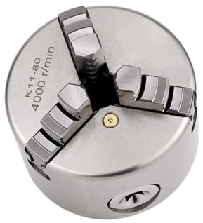 DAISHUJIE Drehfutter K11-80 3 Backen Selbstzentrierendes 80 mm (3,15 Fuß) Drehbank-Handspannfutter for mechanische Drehmaschinen mit gehärtetem Stahl for die Holzverarbeitung
