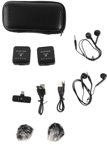 Qukaim Kit de microphone filaire 2,4 G, micro cravate à faible latence pour vidéo Vlog, diffusion en direct, entretiens, micro cravate à clipser pour smartphone et Android