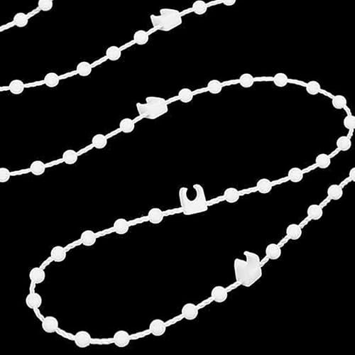 HDXH 1 PCS 10 Meter 100 clips Vertical Blind Bottom Chain for 3.5 Inch/ 89mm Slats,vertical blind chain,vertical blinds repair parts for 3.5 Inch/ 89mm Blind Bottom Chain Slats(10Meter Long,White)