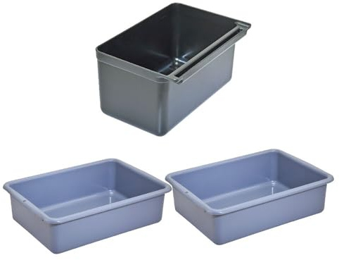 BPT Carro de servicio con 3 baldas, capacidad de carga de 250 kg, carrito de limpieza en restaurante, hotel, escuela, cocina, carrito con ruedas (lavabo y cubo)